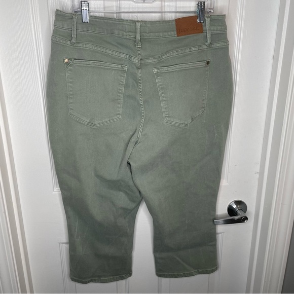 Judy Blue High Waist Capri Jeans Cropped Stretch in Sage Green 18W - Picture 2 of 12